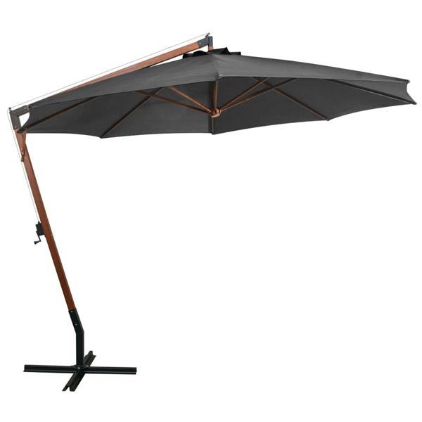 Grote foto vidaxl parasol suspendu avec m t anthracite 3 5x2 9 m bois d tuin en terras overige tuin en terras
