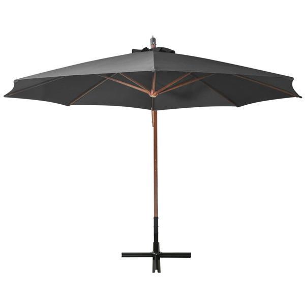 Grote foto vidaxl parasol suspendu avec m t anthracite 3 5x2 9 m bois d tuin en terras overige tuin en terras