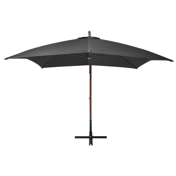 Grote foto vidaxl parasol suspendu avec m t anthracite 3x3 m bois de sa tuin en terras overige tuin en terras