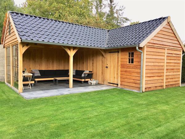 Grote foto eikenhouten tuinkamer cottage stijl tuin en terras tuinhuisjes en blokhutten