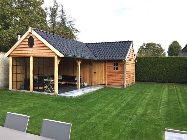 Grote foto eikenhouten tuinkamer cottage stijl tuin en terras tuinhuisjes en blokhutten