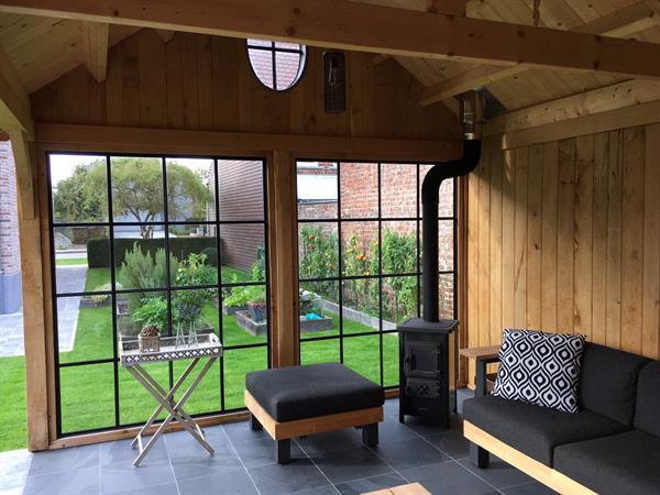 Grote foto eikenhouten tuinkamer cottage stijl tuin en terras tuinhuisjes en blokhutten