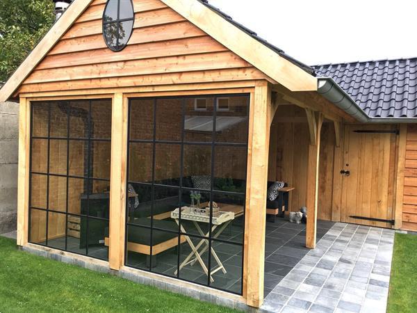 Grote foto eikenhouten tuinkamer cottage stijl tuin en terras tuinhuisjes en blokhutten