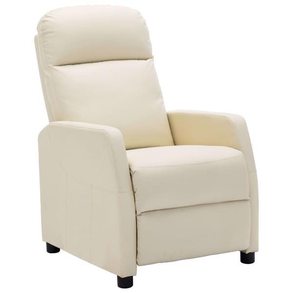 Grote foto vidaxl fauteuil inclinable blanc similicuir huis en inrichting stoelen