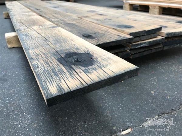 Grote foto echte oud eiken wagondelen en spoorbiels planken doe het zelf en verbouw hout en planken