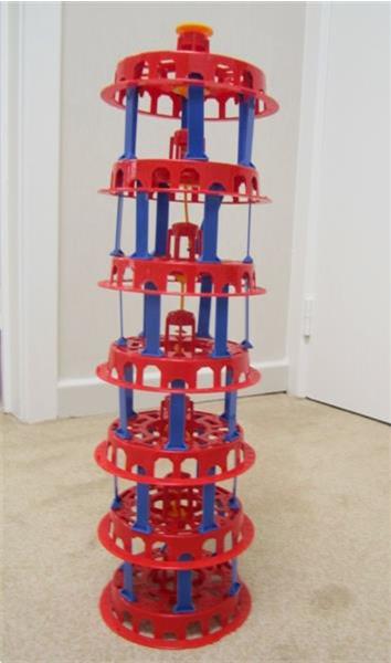 Grote foto vintage crash tower spel voor jong en oud kinderen en baby educatief en creatief