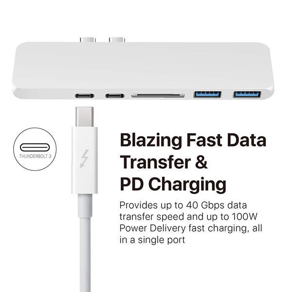 Grote foto drphone 7 in 1 usb c hub dual type c dock 5k output 40 gb computers en software netwerkkaarten routers en switches