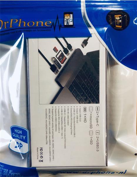 Grote foto drphone 7 in 1 usb c hub dual type c dock 5k output 40 gb computers en software netwerkkaarten routers en switches