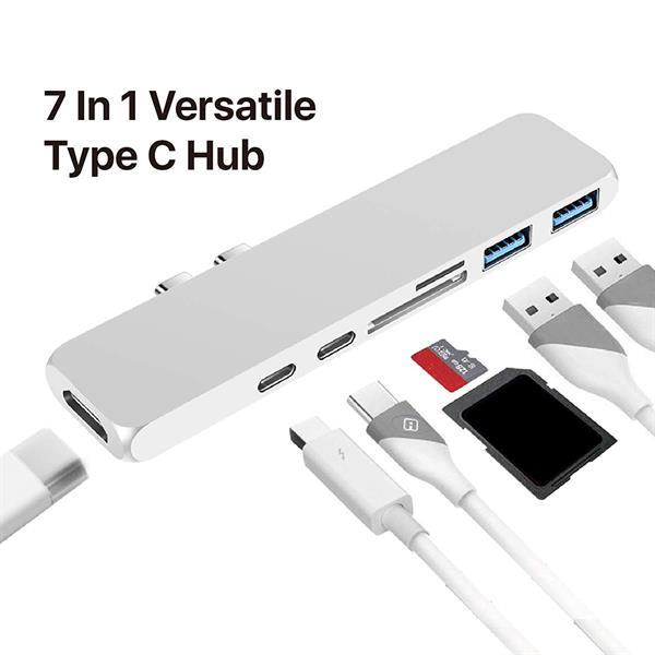 Grote foto drphone 7 in 1 usb c hub dual type c dock 5k output 40 gb computers en software netwerkkaarten routers en switches