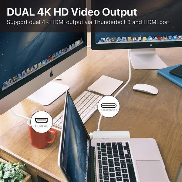 Grote foto drphone 7 in 1 usb c hub dual type c dock 5k output 40 gb computers en software netwerkkaarten routers en switches