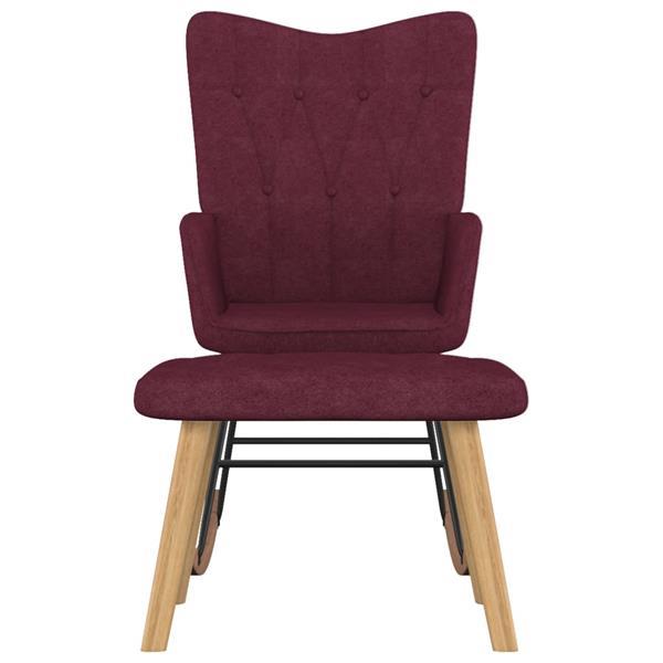 Grote foto vidaxl schommelstoel met voetenbank stof paars huis en inrichting stoelen