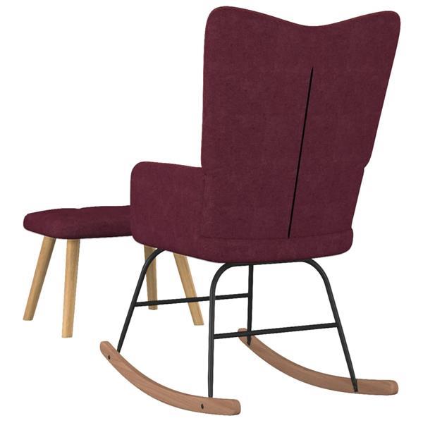 Grote foto vidaxl schommelstoel met voetenbank stof paars huis en inrichting stoelen