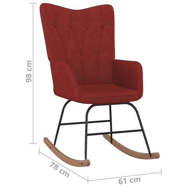 Grote foto vidaxl schommelstoel met voetenbank stof wijnrood huis en inrichting stoelen