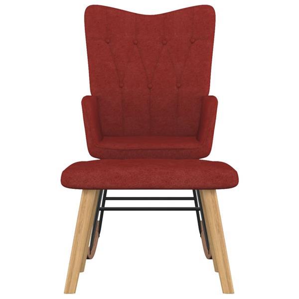 Grote foto vidaxl schommelstoel met voetenbank stof wijnrood huis en inrichting stoelen