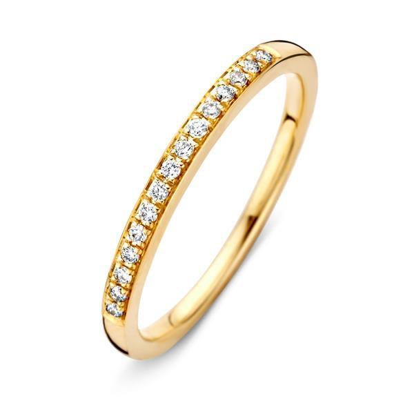 Grote foto excellent jewelry slanke briljanten ring van geelgoud kleding dames sieraden