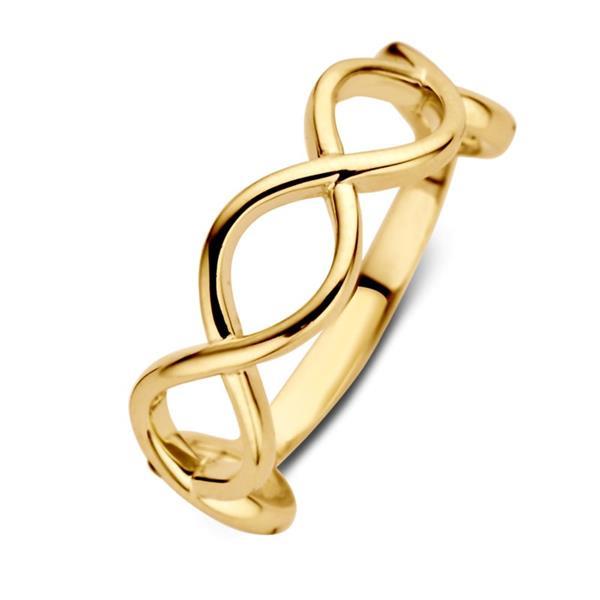 Grote foto excellent jewelry geelgouden ring met golvende stroken kleding dames sieraden
