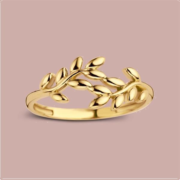 Grote foto excellent jewelry geelgouden ring met blaadjes kleding dames sieraden