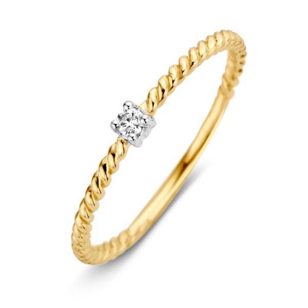 Grote foto excellent jewelry bicolor gedraaide ring met zirkonia kleding dames sieraden