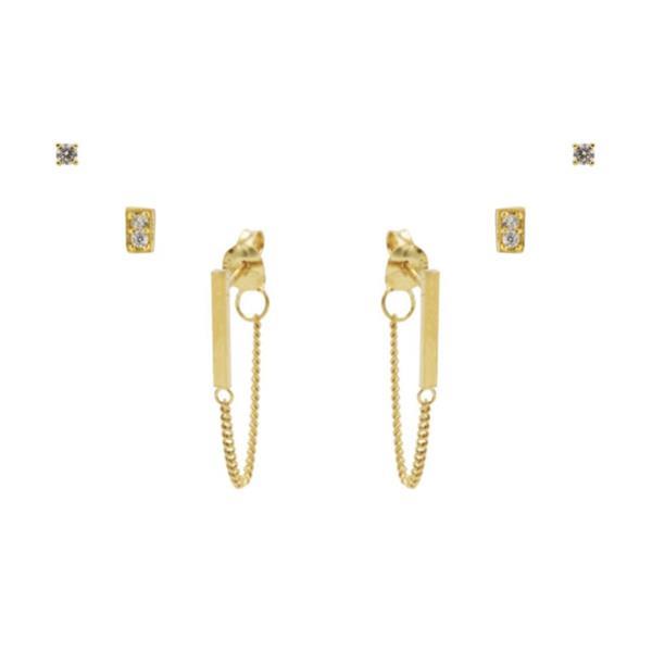 Grote foto karma jewelry zesdelige shine in paris earparty set gold kleding dames sieraden