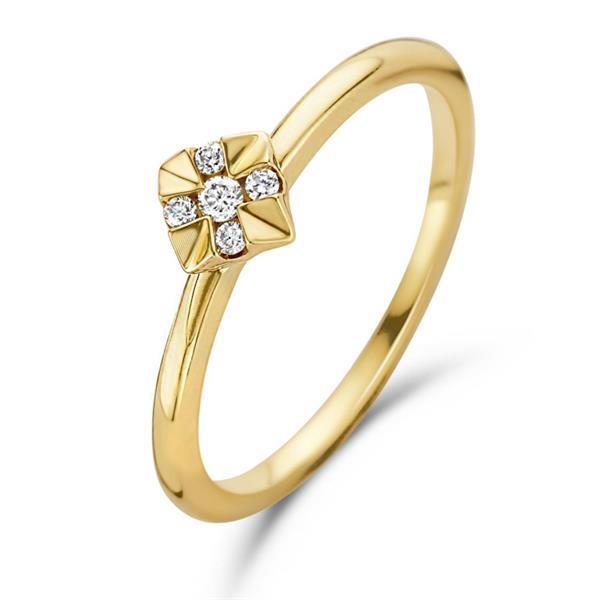 Grote foto excellent jewelry gouden ring met vierkant diamant kopstuk kleding dames sieraden