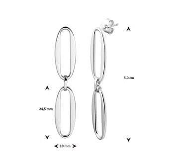 Grote foto zilveren oorhangers paperclip voor dames kleding dames sieraden