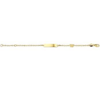 Grote foto armband van massief goud met vlinder en graveer plaatje 11 kleding dames sieraden