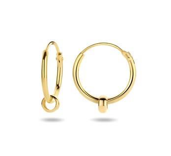 Grote foto gouden oorringen ringetjes kleding dames sieraden