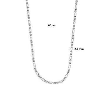Grote foto zilveren collier figaro 2 2 mm 60 cm kleding dames sieraden