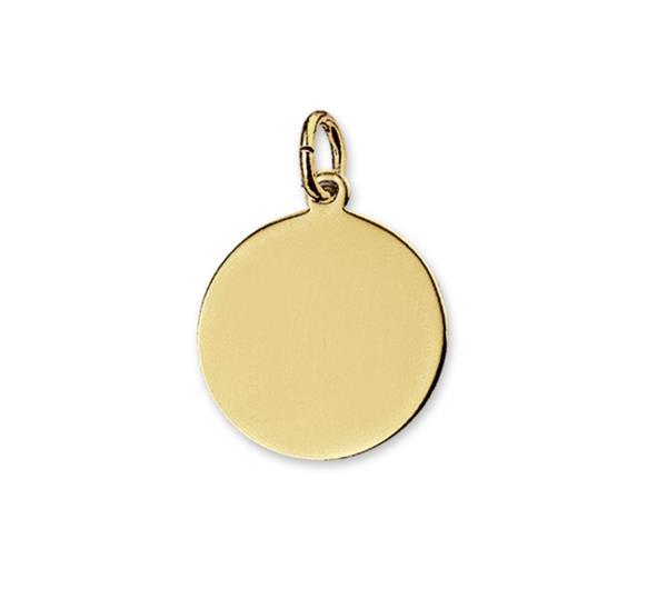 Grote foto ronde graveer hanger van goud logo lijntekening kleding dames sieraden