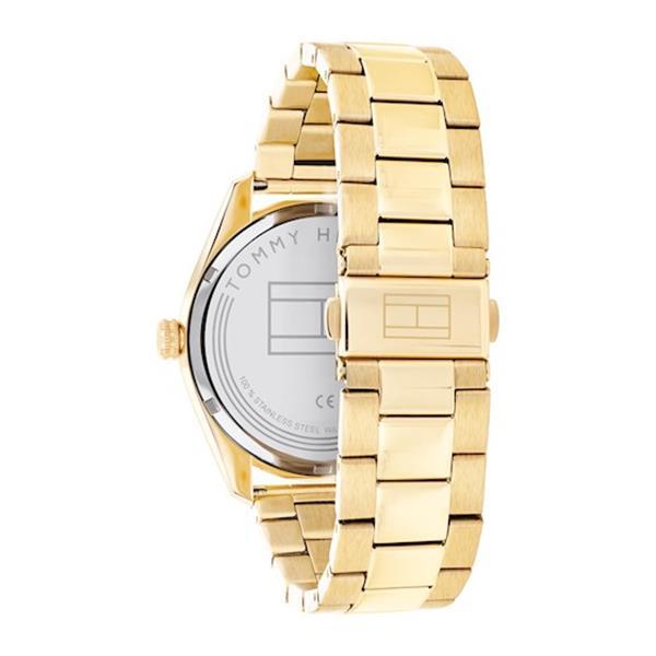 Grote foto tommy hilfiger goudkleurig heren horloge met schakelband kleding dames horloges