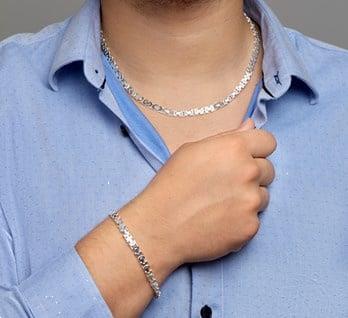 Grote foto platte konings 6 5mm schakelarmband van zilver lengte 21 c kleding dames sieraden