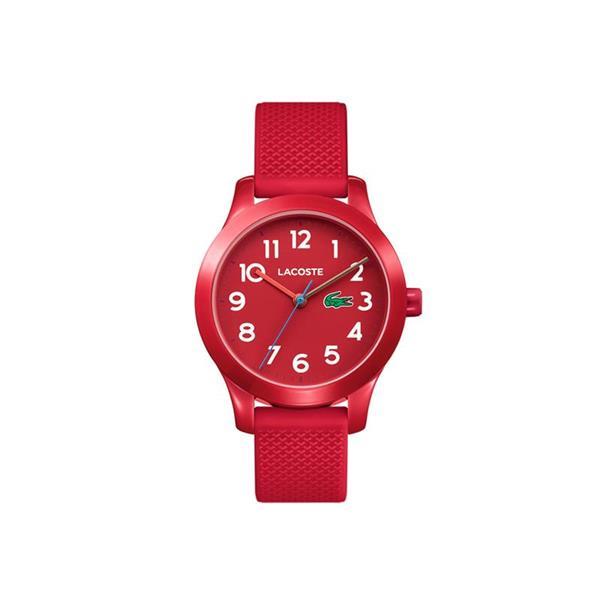Grote foto lacoste kids horloge met rode horlogeband kleding dames horloges