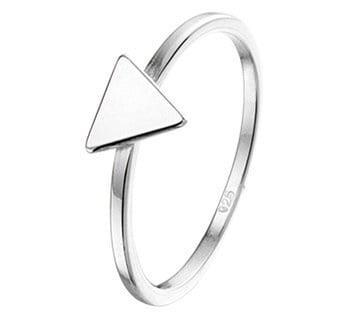 Grote foto zilveren ring met driehoekig plaatje 19mm kleding dames sieraden