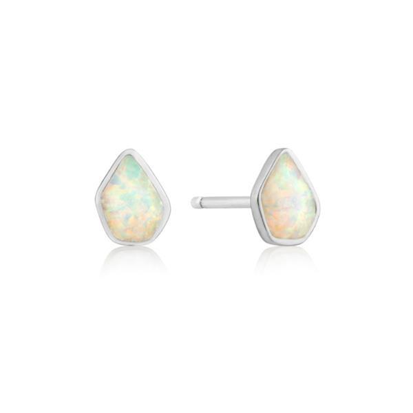 Grote foto zilverkleurige opal colour stud earrings van ania haie kleding dames sieraden