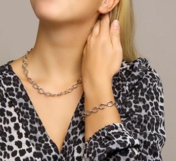 Grote foto robuust collier van gerhodineerd zilver kleding dames sieraden