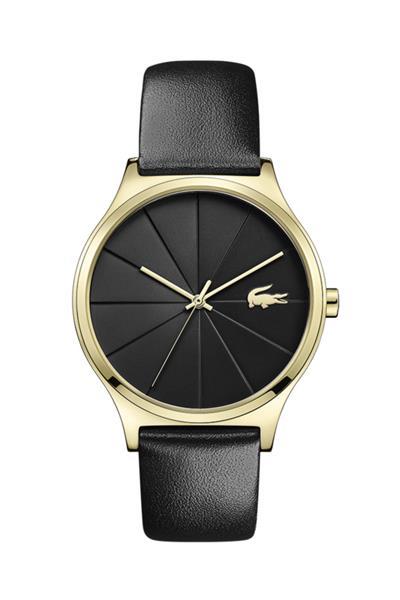 Grote foto lacoste goudkleurig nikita dames horloge met zwarte silicone kleding dames horloges