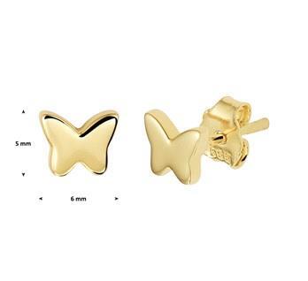 Grote foto geelgouden vlinder oorknoppen voor kids kleding dames sieraden