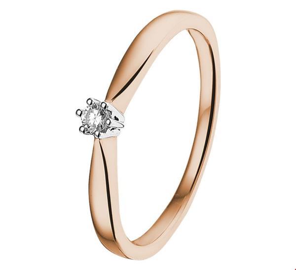Grote foto slanke bicolor ring met transparante diamant kleding dames sieraden