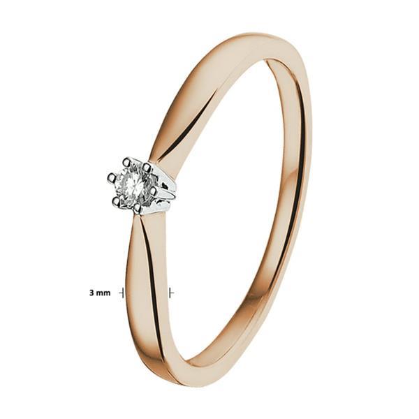 Grote foto slanke bicolor ring met transparante diamant kleding dames sieraden