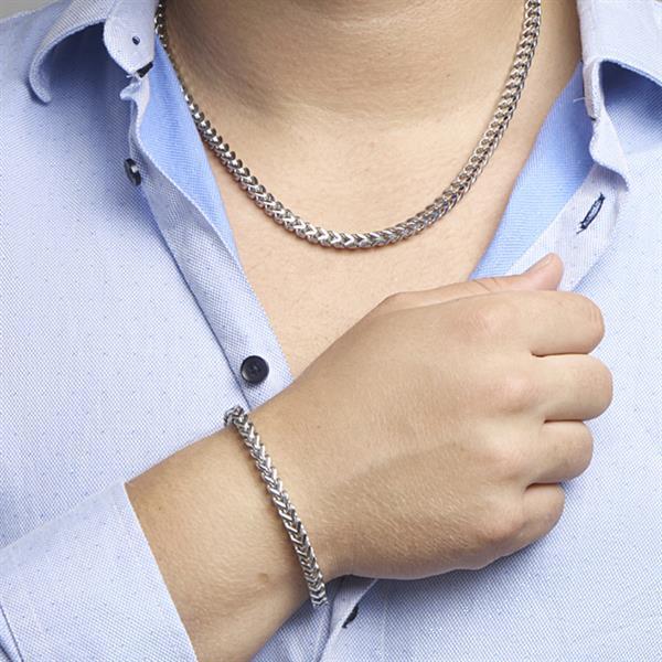 Grote foto gepolijste edelstalen schakelarmband voor heren kleding dames sieraden