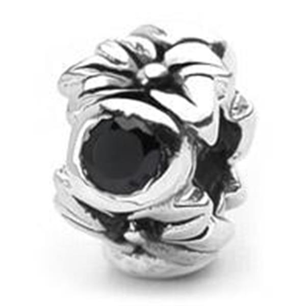 Grote foto simstars bedel bloem met zwarte zirkonia s steentjes e3076 kleding dames sieraden
