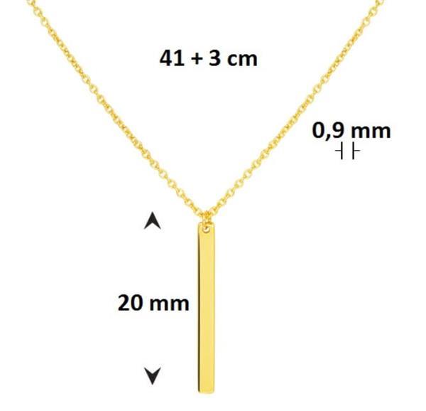 Grote foto geelgouden anker collier met verticale bar hanger kleding dames sieraden