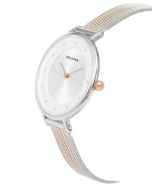 Grote foto robuust zilverkleurig dames horloge van prisma met ros goudk kleding dames horloges
