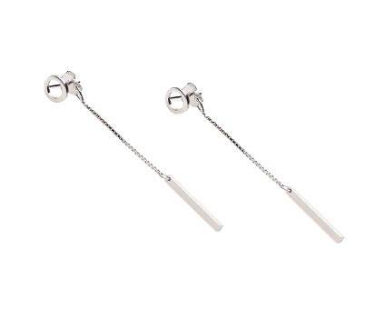 Grote foto zilveren hangende tube ketting oorbellen met rondje van karm kleding dames sieraden