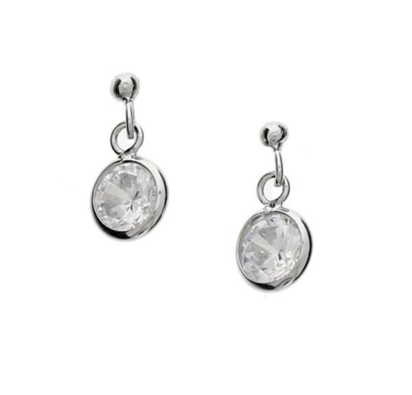 Grote foto ronde zirkonia oorhangers van zilver kleding dames sieraden