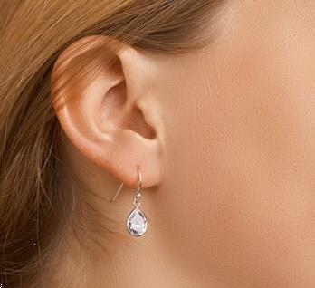 Grote foto ronde zirkonia oorhangers van zilver kleding dames sieraden