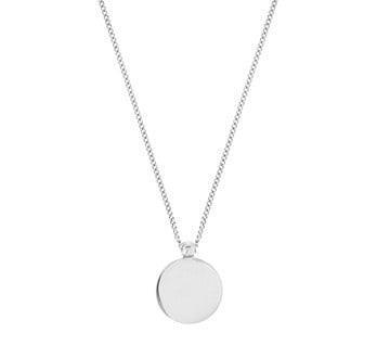 Grote foto zilveren gourmet collier met zilveren munt graveer sieraad kleding dames sieraden