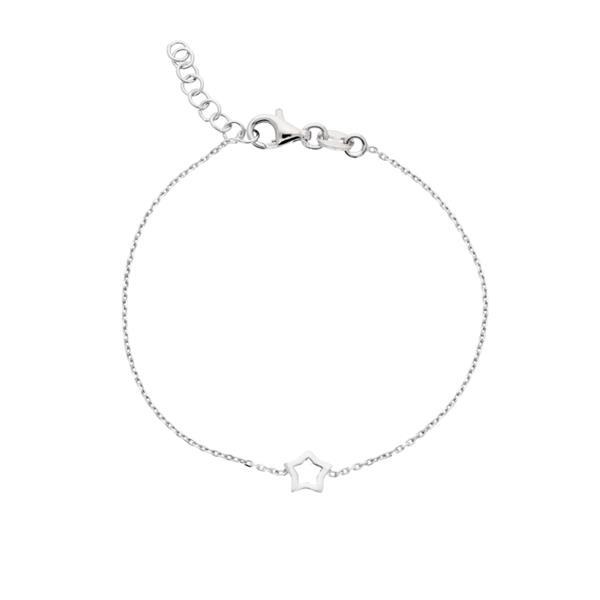 Grote foto lilly zilveren symboolarmband met open ster voor kinderen kleding dames sieraden