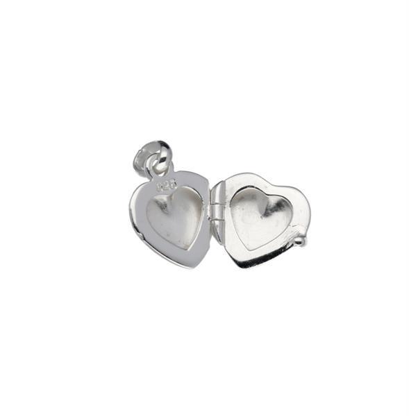 Grote foto lilly zilveren kindermedaillon met hartvorm en lieveheersbee kleding dames sieraden