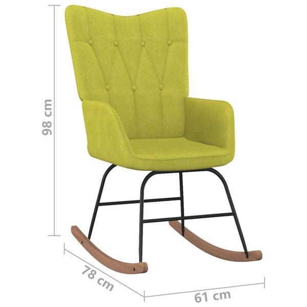 Grote foto vidaxl schommelstoel met voetenbank stof groen huis en inrichting stoelen